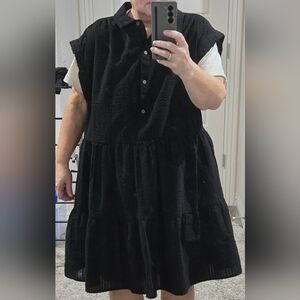 Time and Tru Black Midi Dress